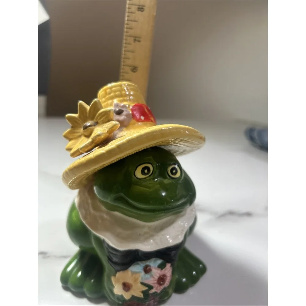 Vintage GIFTCO Pottery Ceramic Toad Frog Garden‎ Decor Figurine Statue Sponge